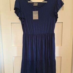Olivia Rae Blue Flutter Sleeve Sundress